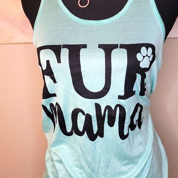 FUR MAMA Tank Top Mint Green Color - Picture 11 of 15